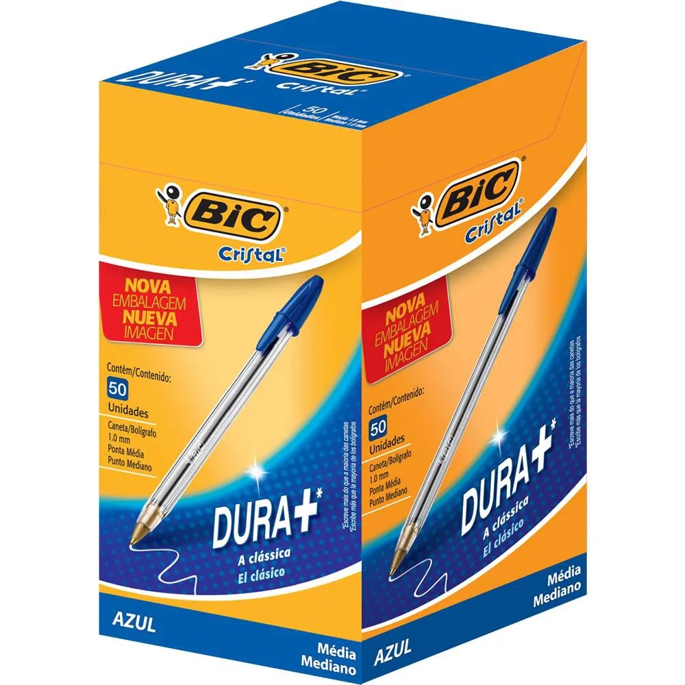 CANETA BIC CRISTAL AZUL - CX C/50