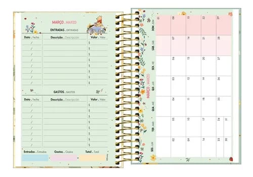 Agenda Planner Espiral Pooh M7 2026 – UN - Imagem 5