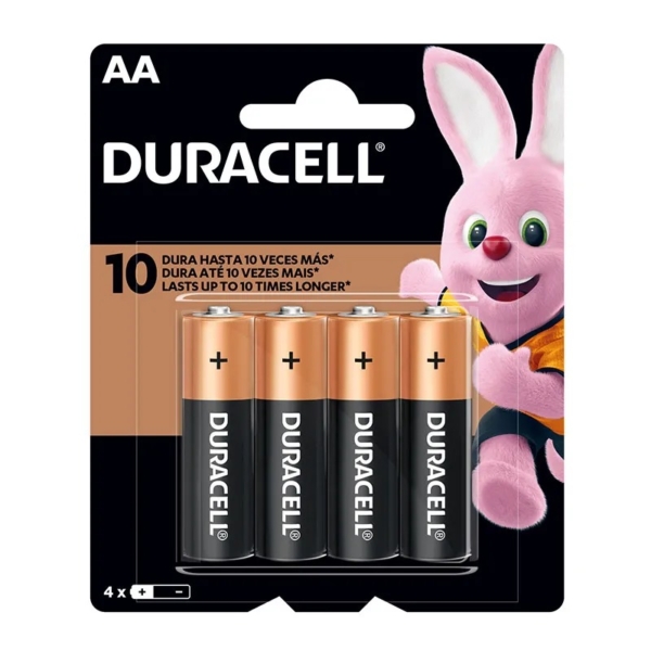Pilha Duracell AA com 4 unidades
