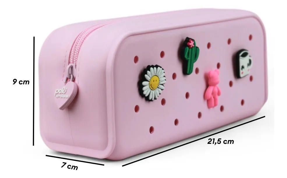 ESTOJO 1 ZIPER SILICONE C/4 PINGENTES TOM PASTEL - UN - Imagem 3