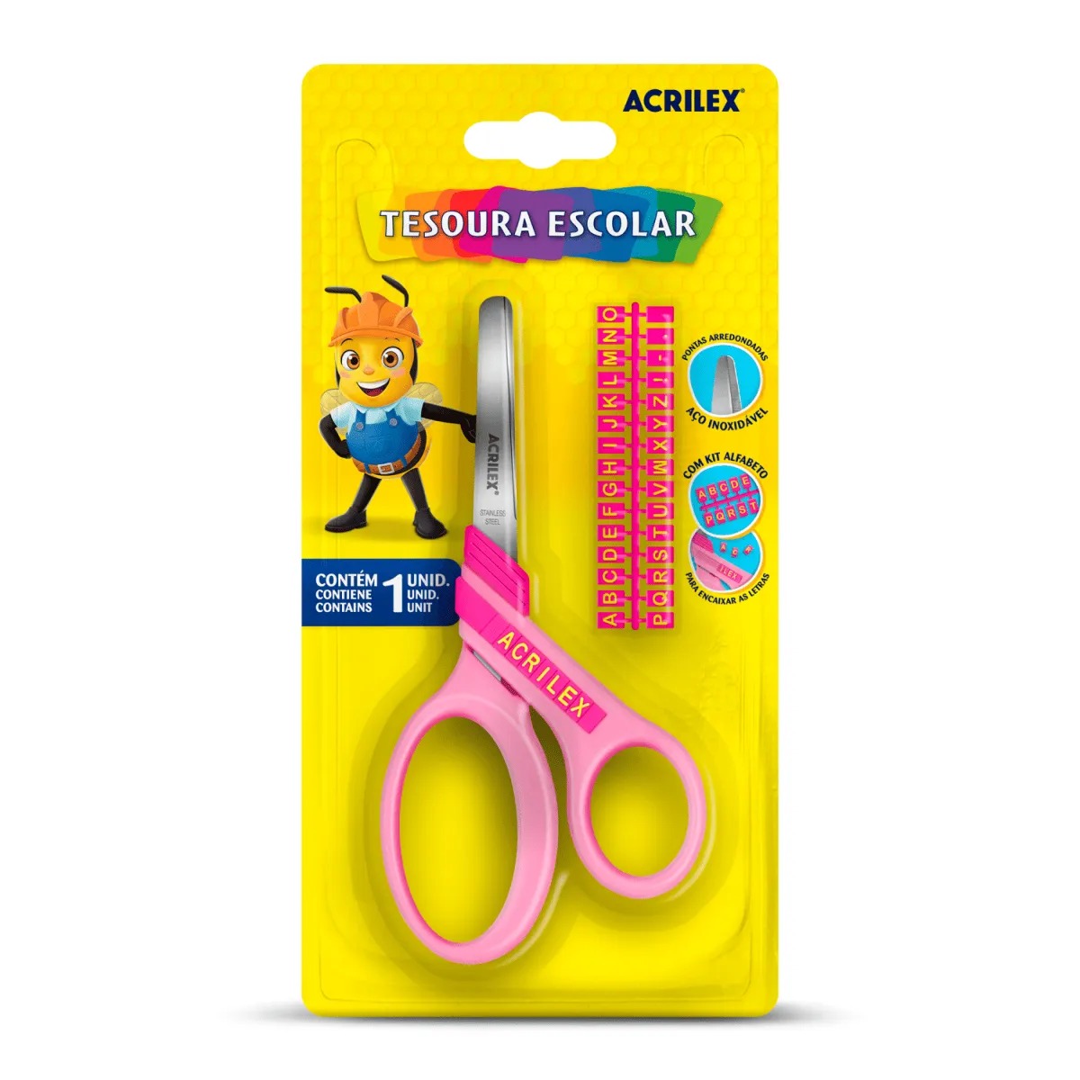 Tesoura Escolar com Kit Alfabeto Acrilex - Imagem 2