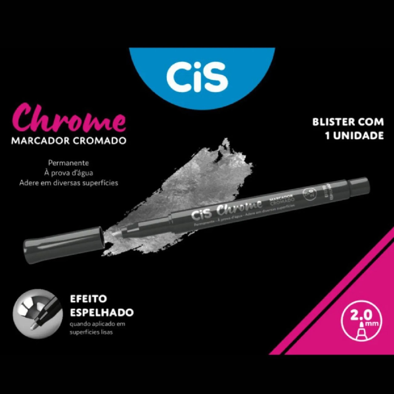 Marcador Cromado CIS Chrome Efeito Espelhado
