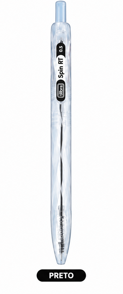 Caneta Esferográfica Retrátil 0.5mm Spin preta