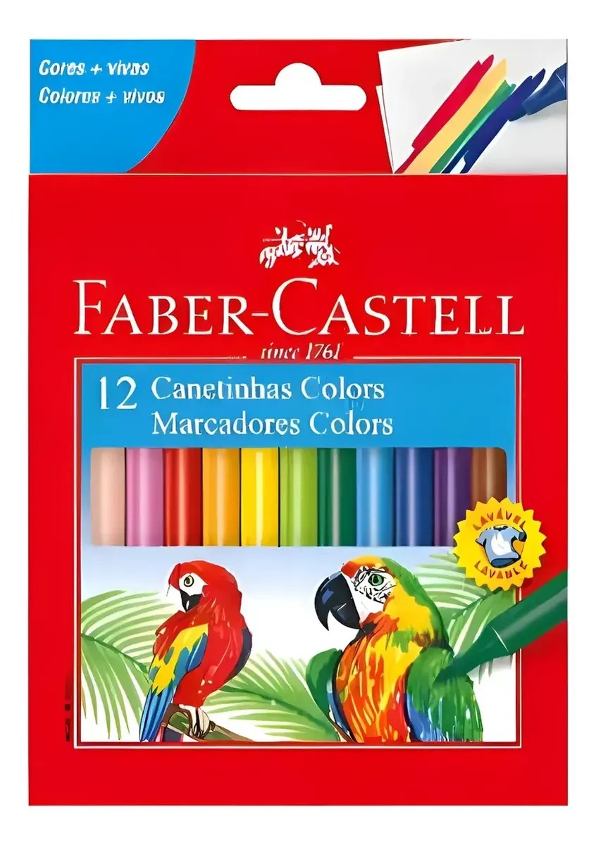 Canetinha Hidrocor 12 Cores Faber-Castell