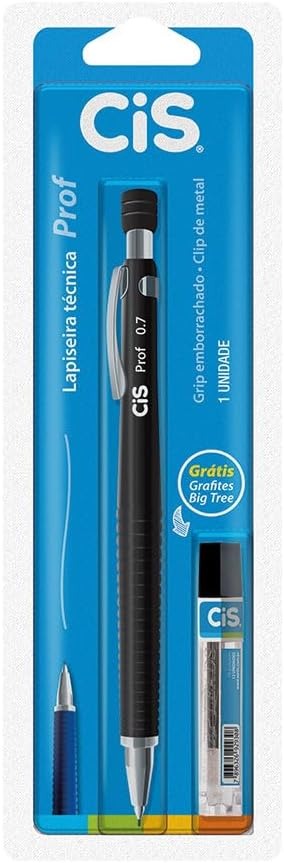 CiS Lapiseira Técnica Prof - 0.7 mm - Preta - Blister c/1 unidade