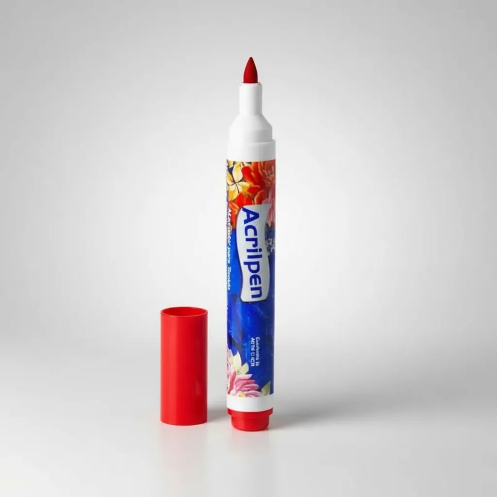 Caneta Para Tecido Acrilpen - Vermelho Fogo 507 Acrilex - Imagem 3
