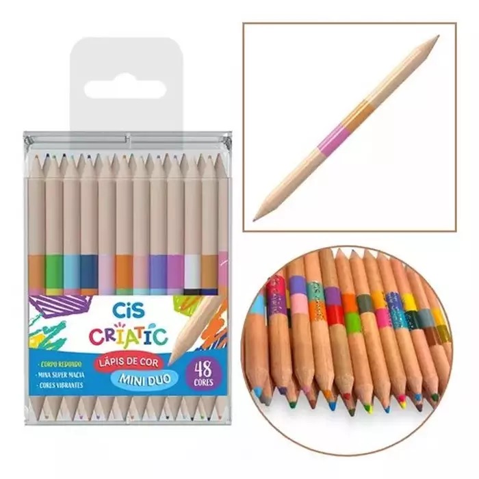Lápis de Cor CiS Criatic Mini Duo 48 Cores