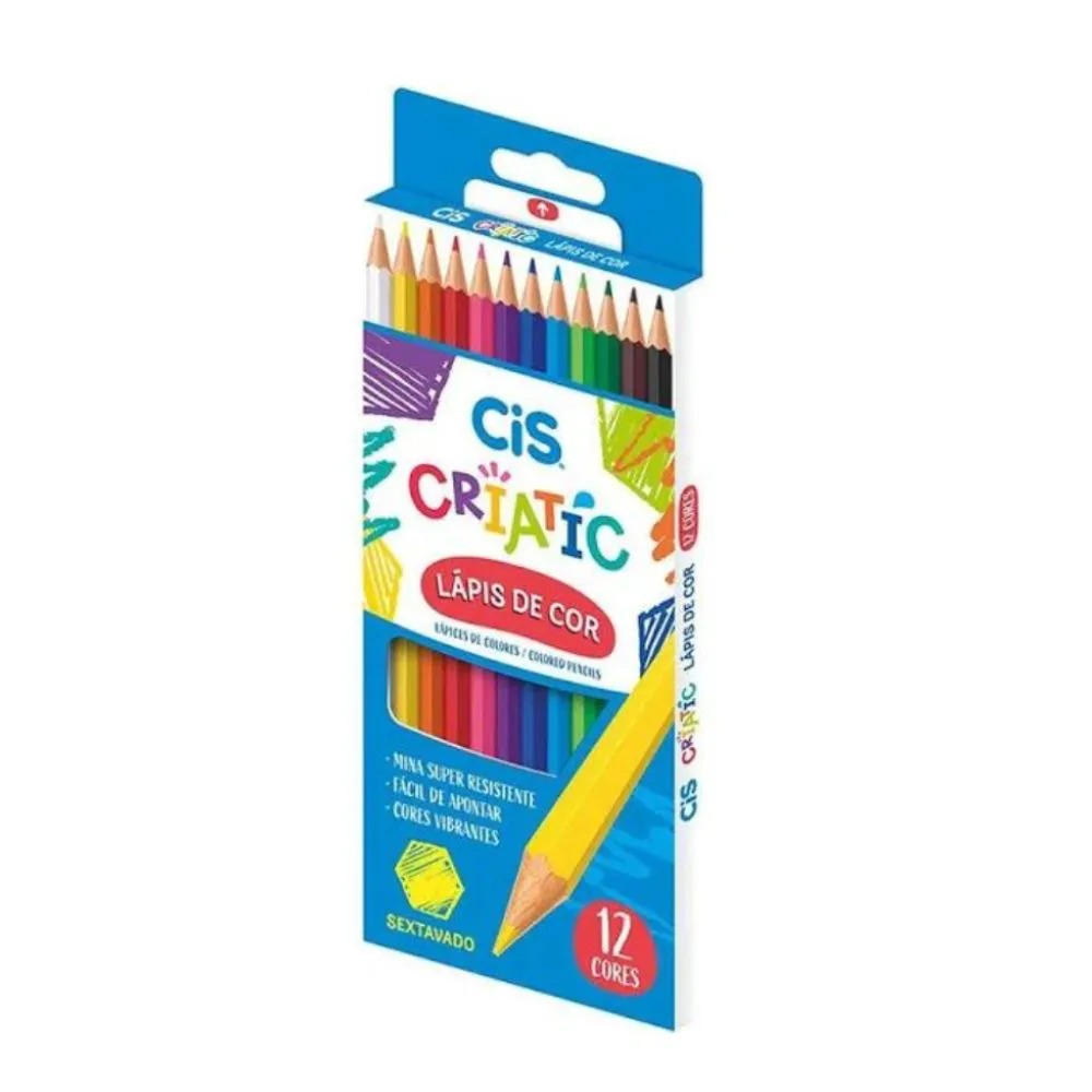 Lápis de Cor Cis Criatic 12 Cores