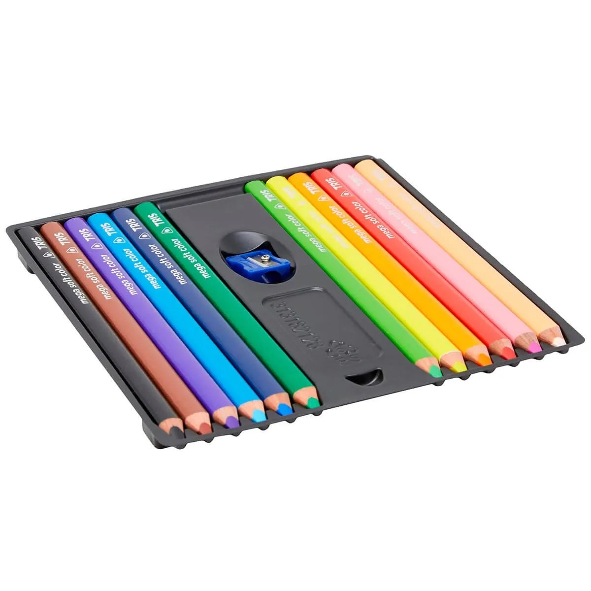 Lápis de Cor Tris Jumbo Mega Soft Color 12 Cores - Imagem 2