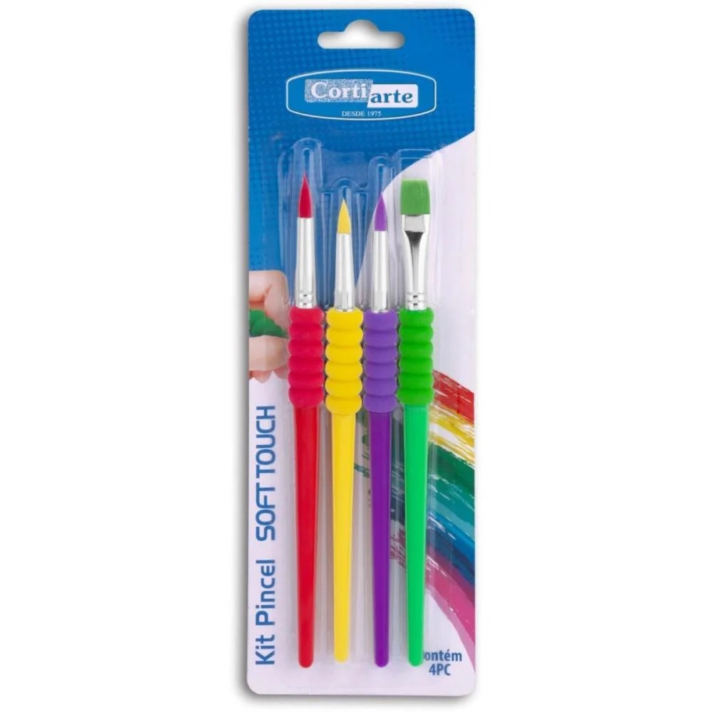 Kit Pincel Soft Touch Econômico Antiderrapante e Confortável