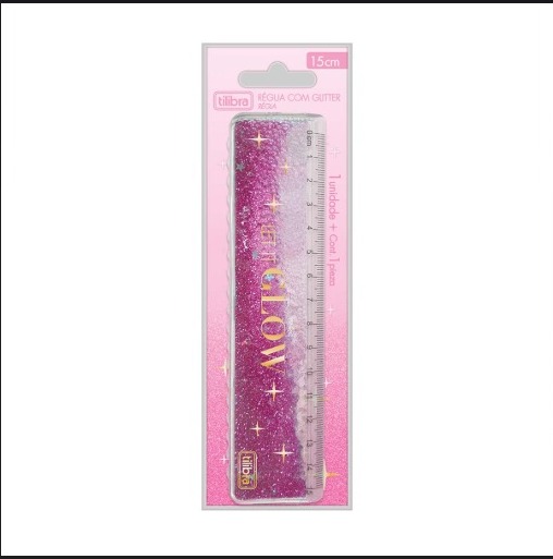 Régua com glitter 15cm - Imagem 3